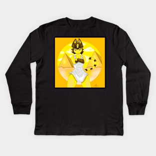 Egyptian yellow cat Kids Long Sleeve T-Shirt